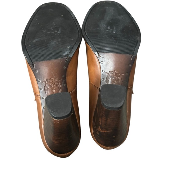 Frye Laurie Monk Brown Leather Strap Pump Heels Size 6.5 - Picture 3 of 5